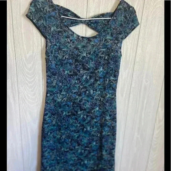 Free People Dress Blues, blacks, and green. - Picture 1 of 4
